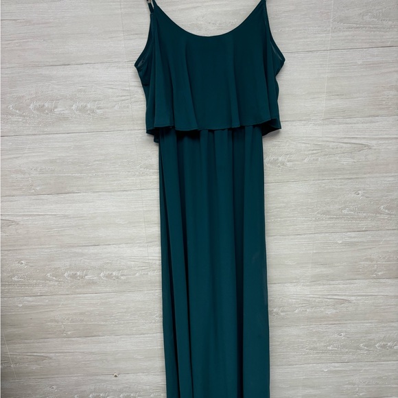 | Show Me Your MuMu | Caitlin Ruffle Maxi Dress Deep Jade Chiffon. Size S. - Picture 4 of 9